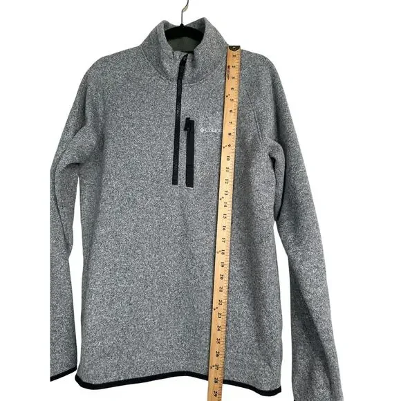 Columbia Mens M Sweater Weather Half Zip Sweatshirt Cotton Fleece Pullover Gray - Picture 4 of 7
